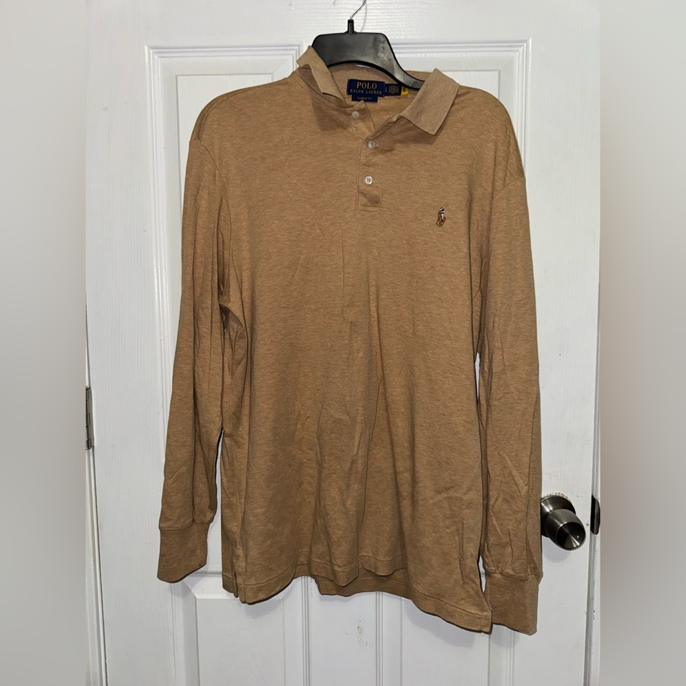 Ralph Lauren Men's Brown Long Sleeve Polo